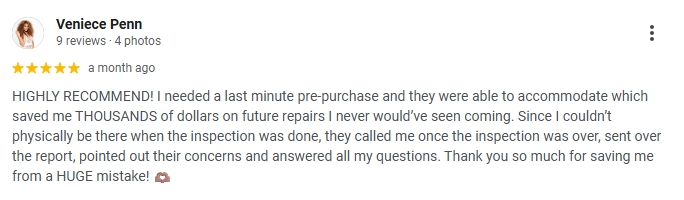 Google review screenshot 14 for Provin Finder